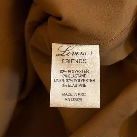 Lovers + Friends Brighton Faux Suede Brown Front Pocket Fully Lined Mini Skirt - Picture 7 of 8